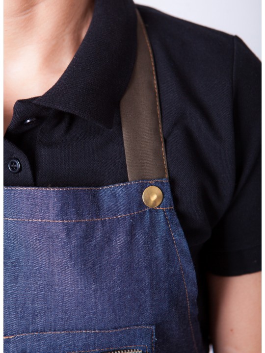 Avental Babete em ganga ajustável