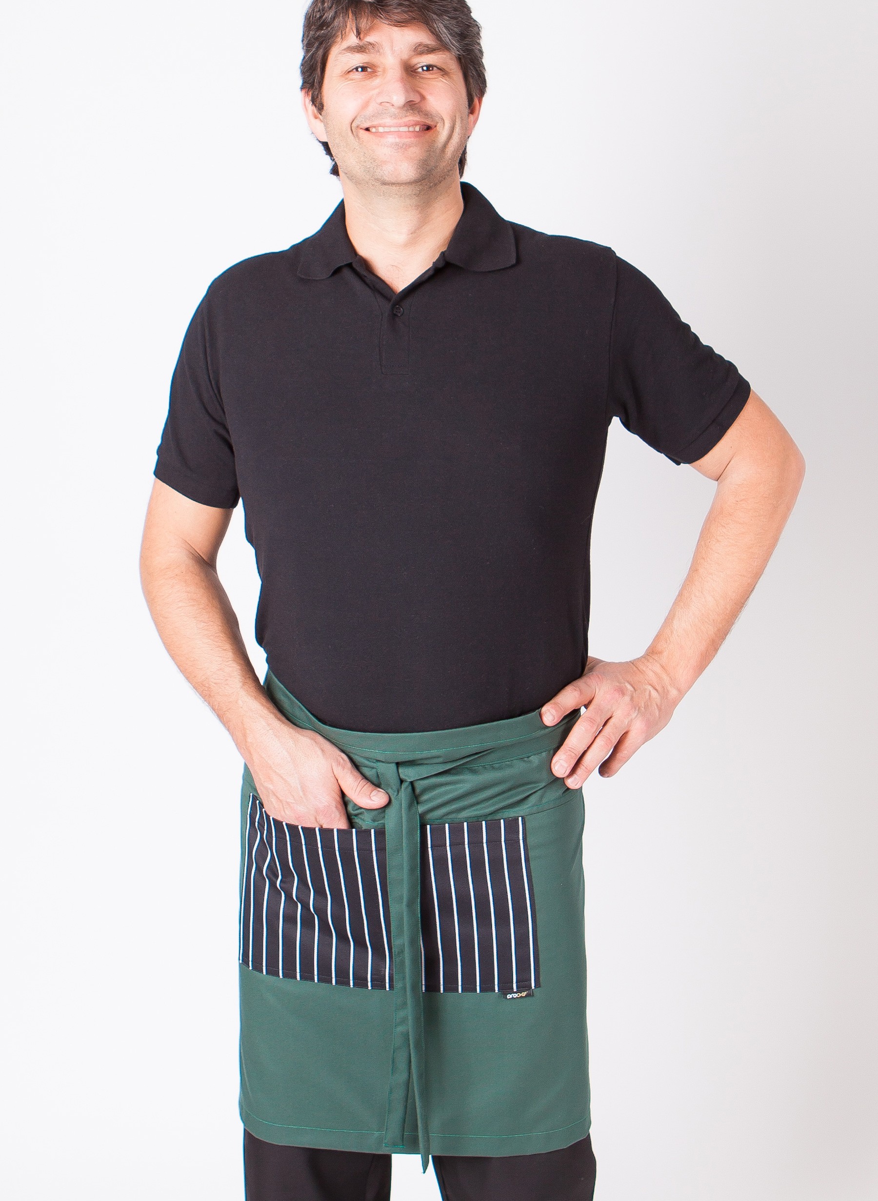 Avental Cintura com bolso às riscas