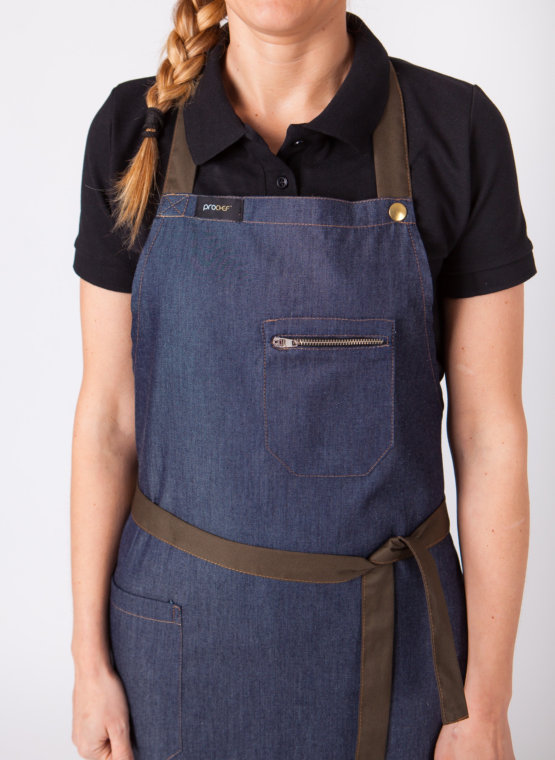 Avental Babete em ganga ajustável