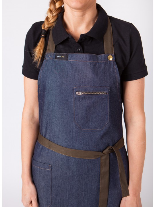 Avental Babete em ganga ajustável